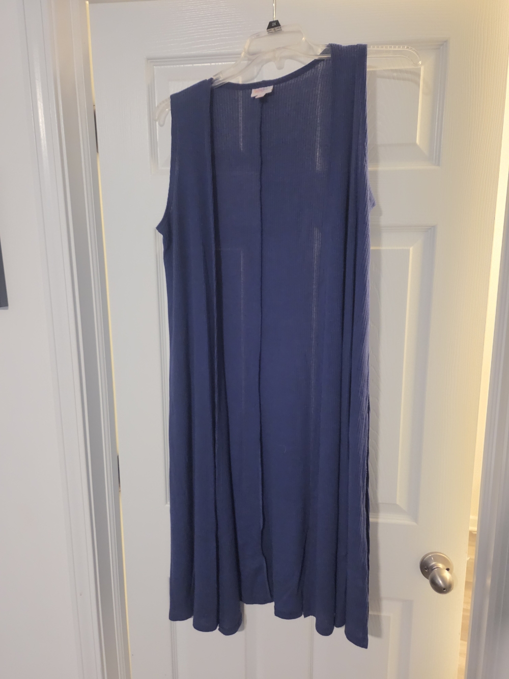 LuLaRoe JOY Navy Sleeveless Long Duster Cardigan